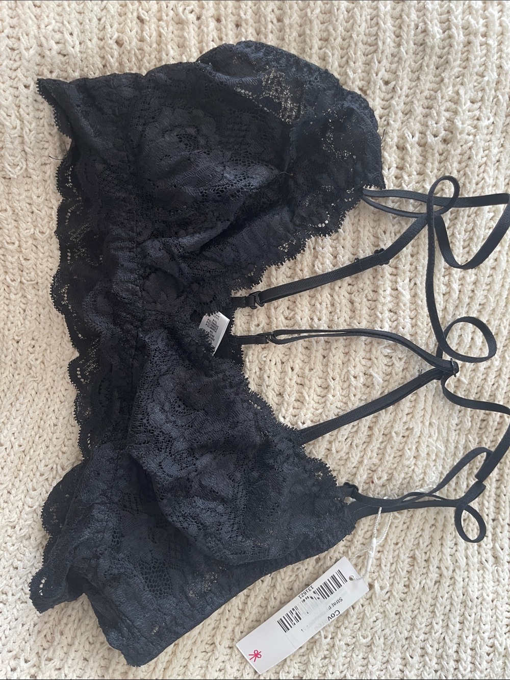 Cosabella Black Lace Bralette with Strappy Detail
